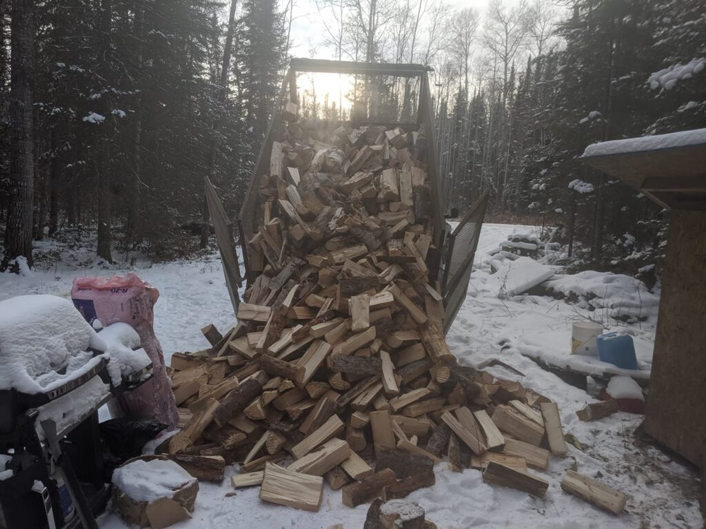 Winter wood delivery at Abitibi River Bush Camp