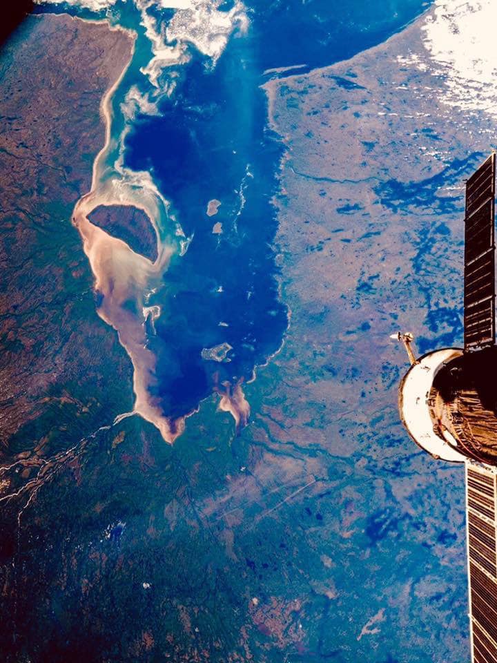 Sunset over snowmobile trail